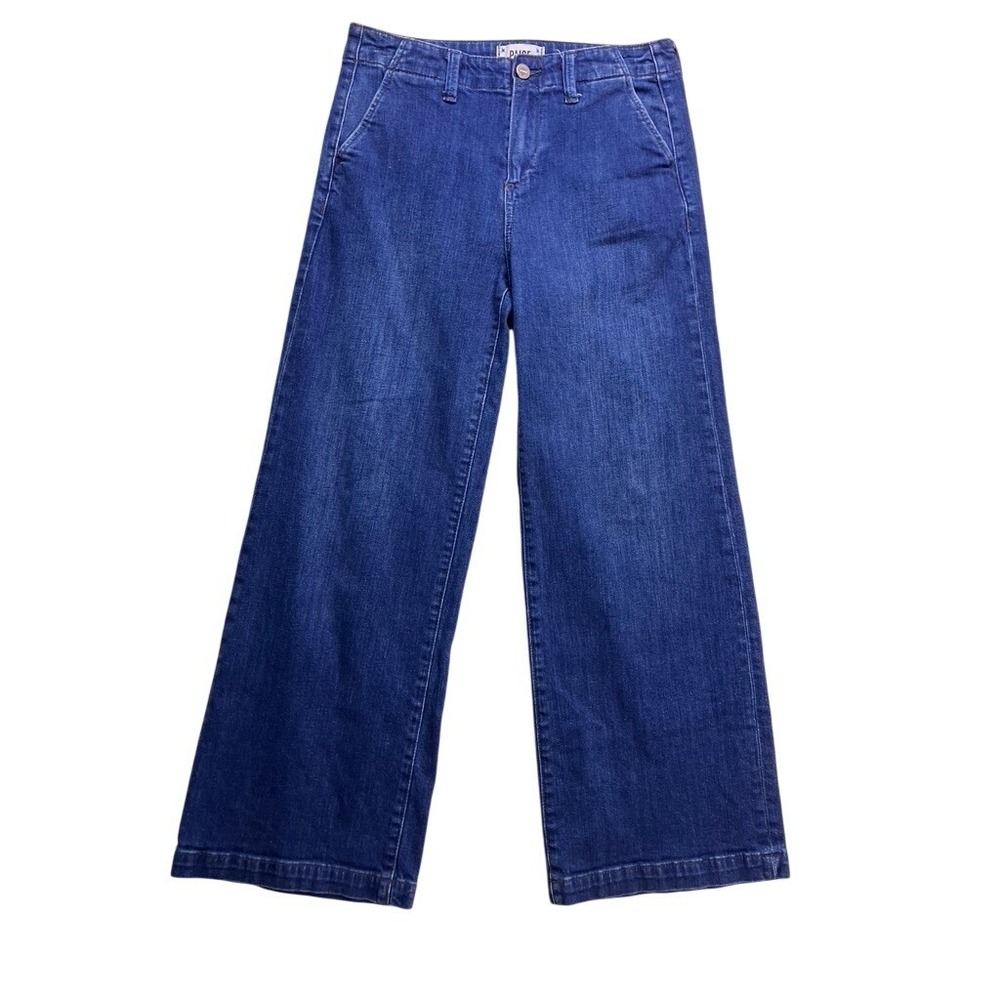 Paige Wide Leg Jeans Women 26 Blue High Rise Trouser Denim